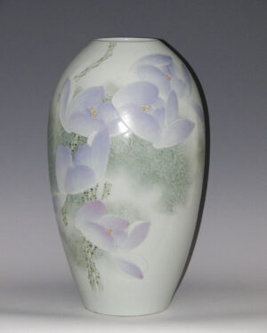 Porcelain Vase -  'Purple Water Lily' - Qian Meiling