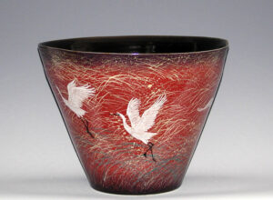 Porcelain Vase - 'Cranes' - Zhu Wen
